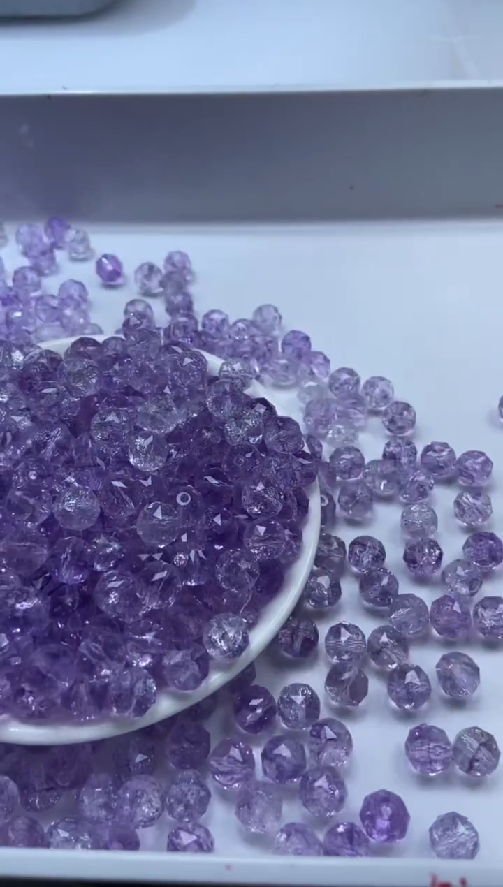 颈饰未镶嵌水晶W1922-紫色碧玺切面10mm*10颗