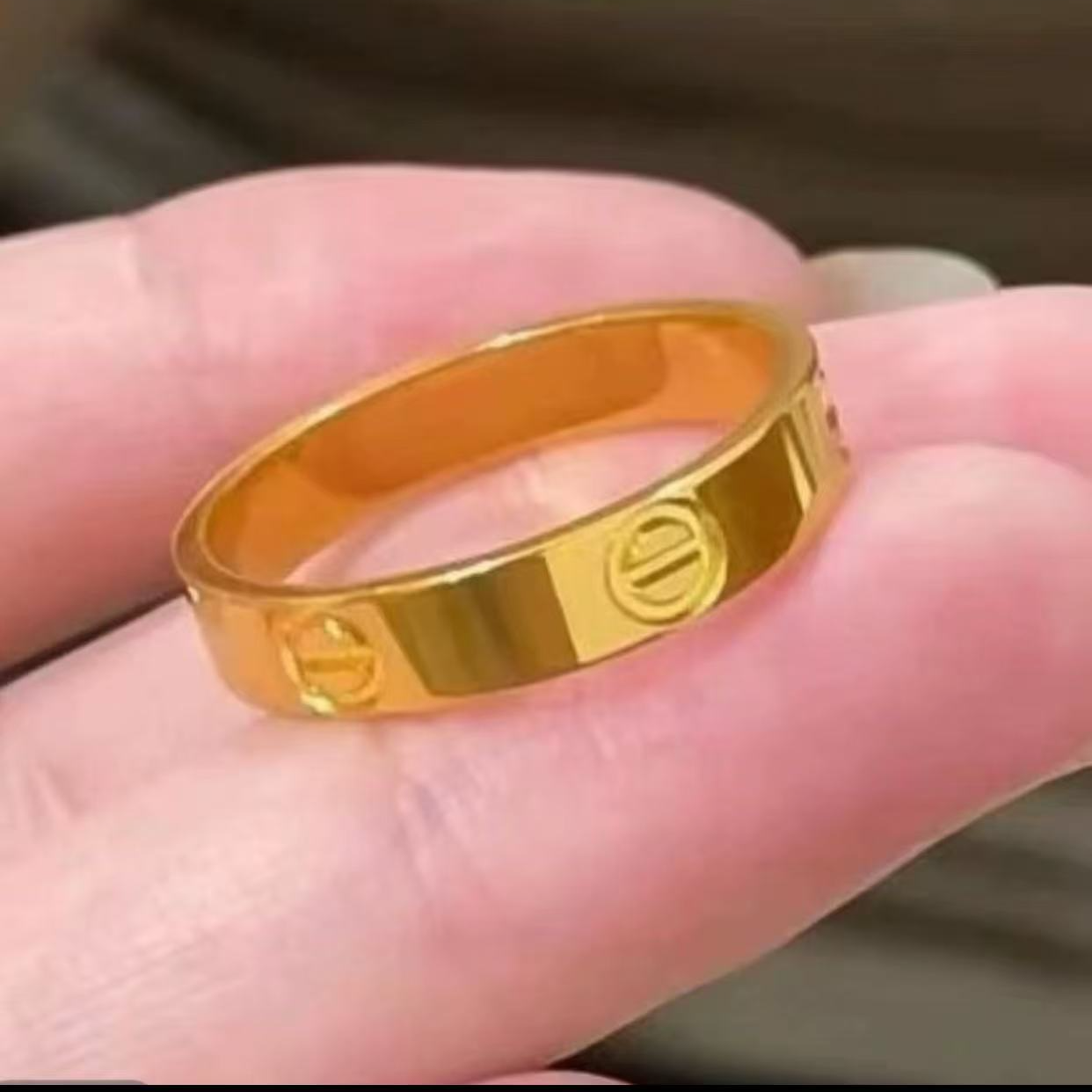 卡家铜合金金色同款指环情侣对戒尾戒男女款B1