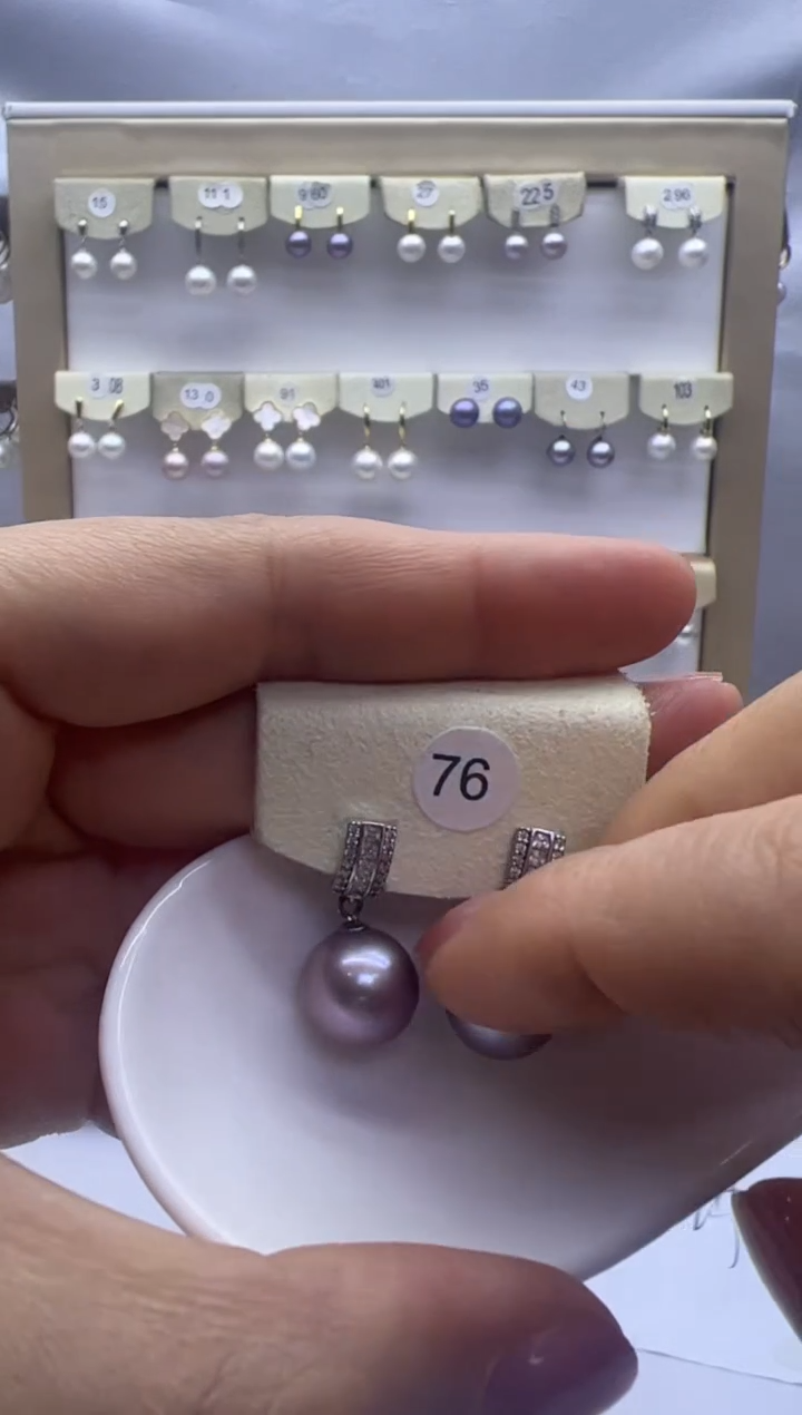 【闪购商品】淡水珍珠耳饰银S925镶嵌76