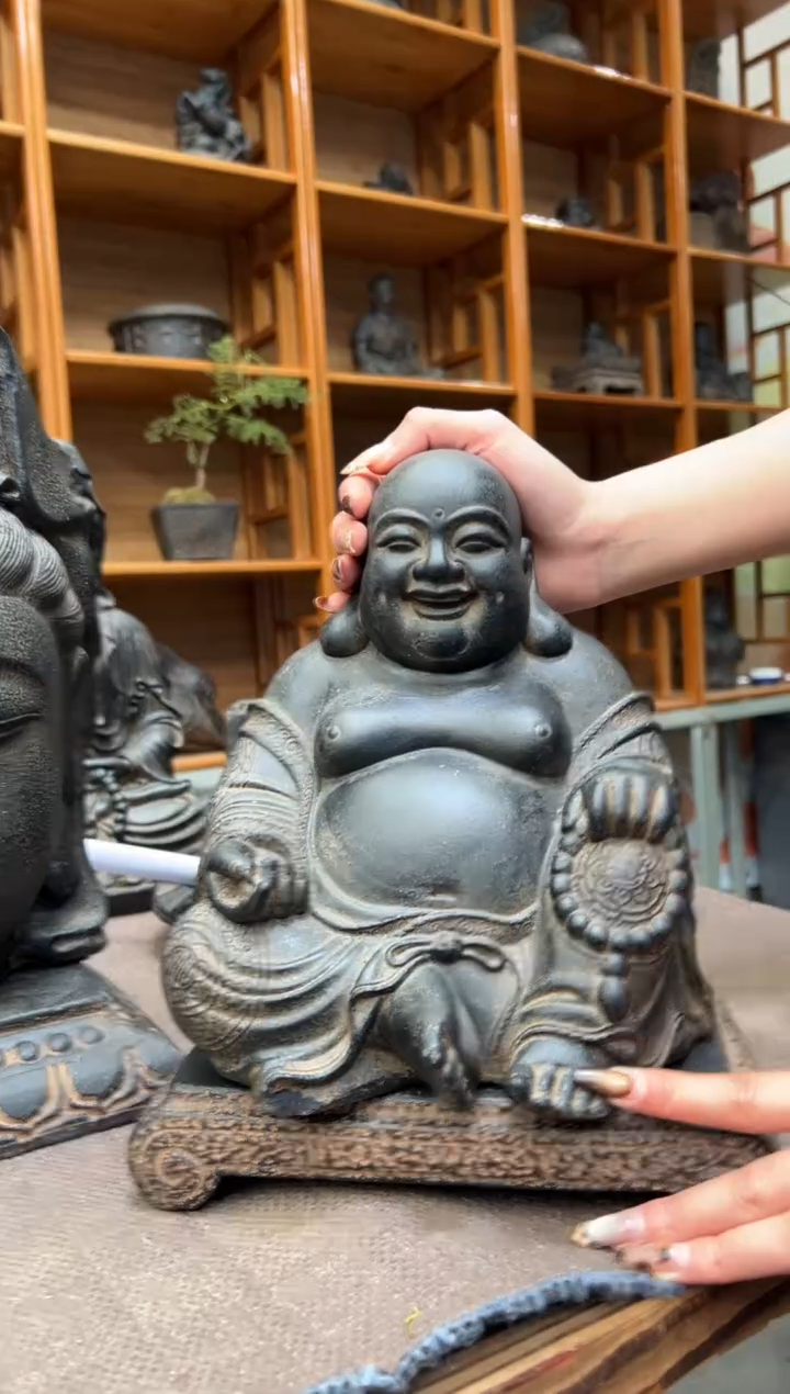 陶土大肚佛+小江枫底座