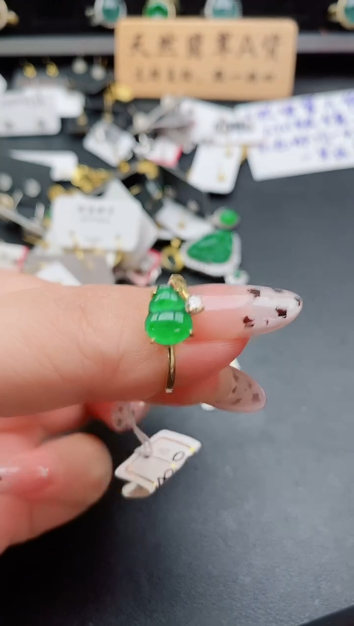银S925镶嵌戒指翡翠1