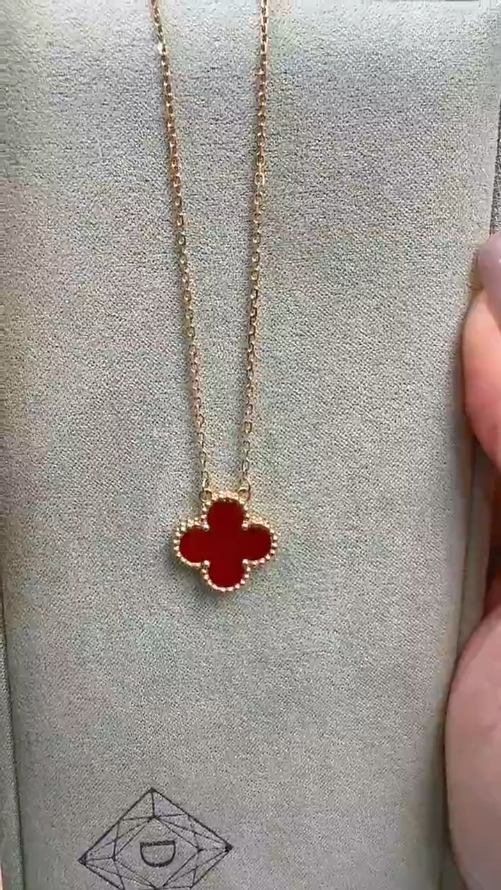 【闪购商品】玛瑙/玉髓项链18K金镶嵌18K金15mm红玛瑙项链