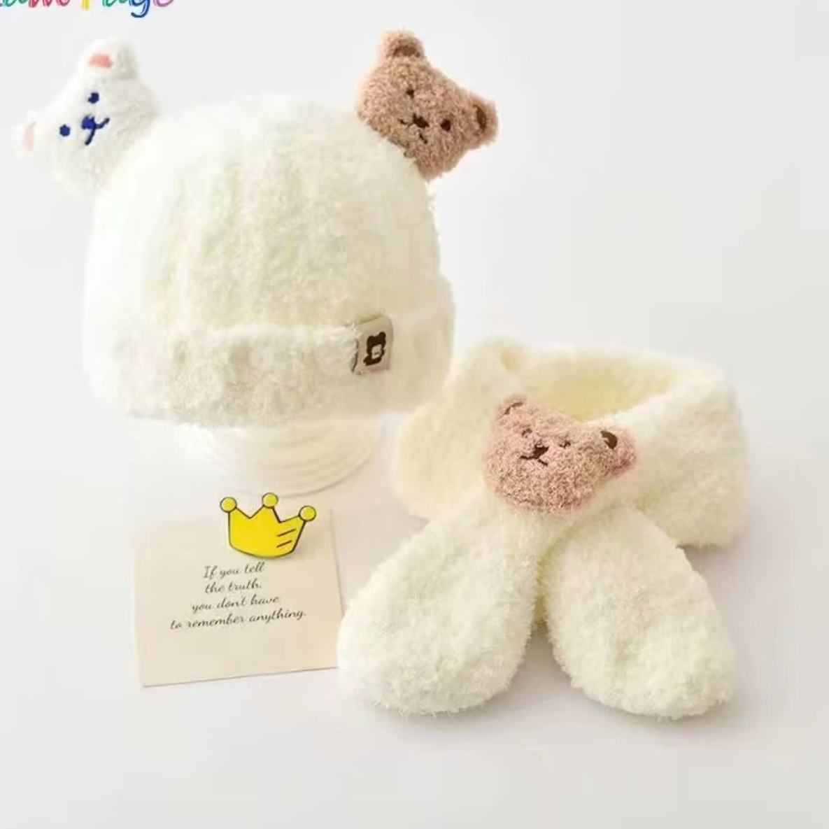 卡通,可爱,甜美卡通风帽子围巾宝宝秋冬婴儿护耳帽