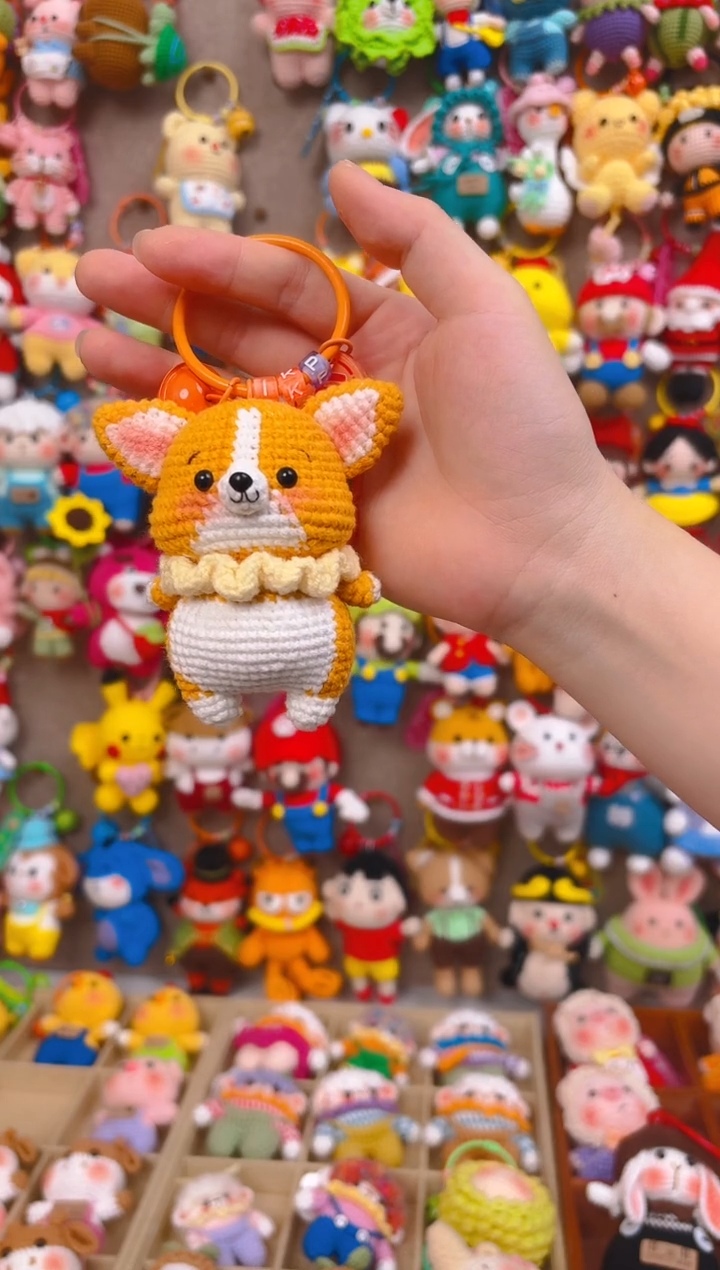 纯手工制作毛线钩织成品柯基