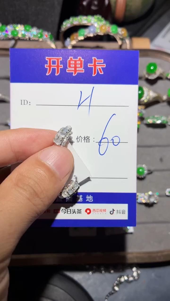 银S925镶嵌翡翠耳饰@*H0299019822