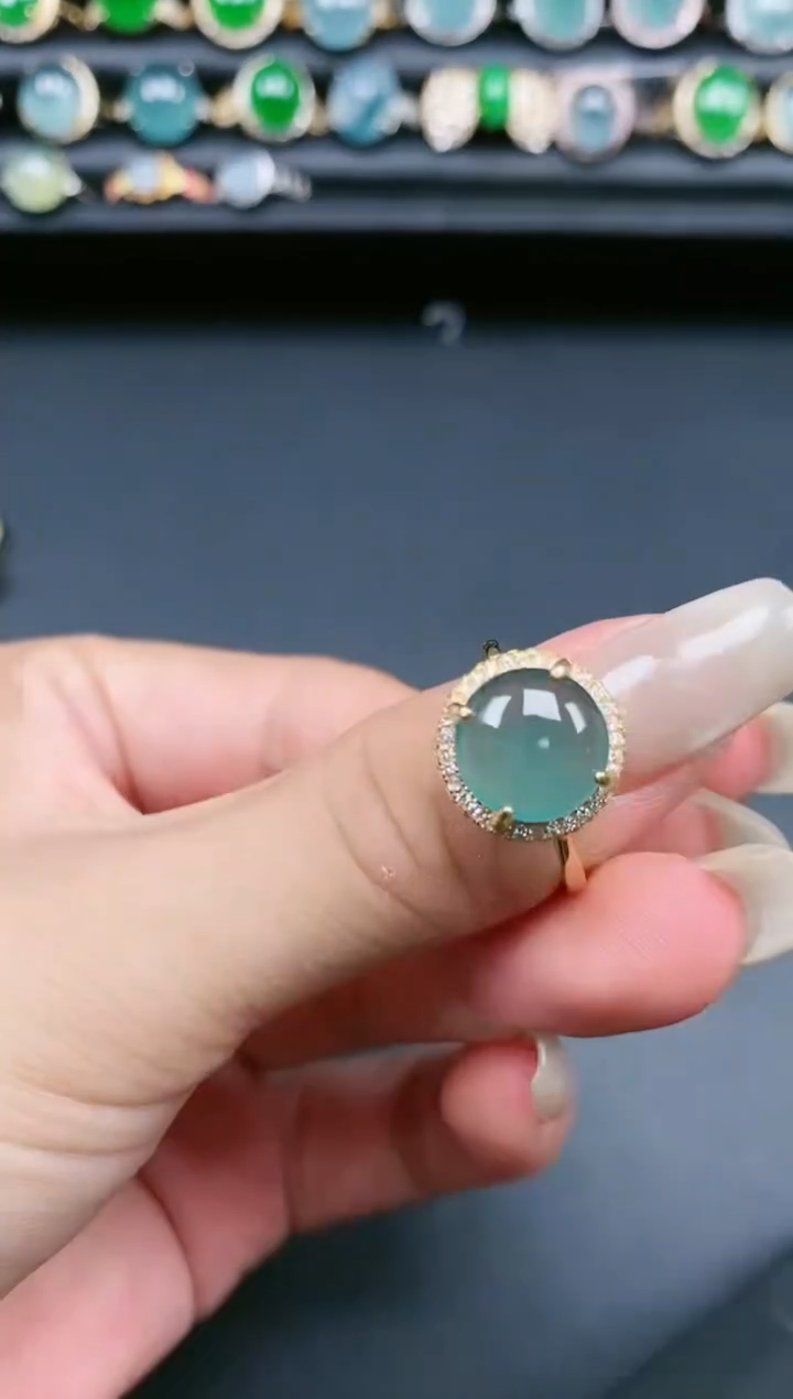 翡翠戒指银S925镶嵌111111