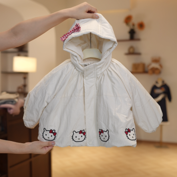 2025新款女童韩版洋气时尚加棉棉服宽松百搭可爱厚款女宝连帽冬季