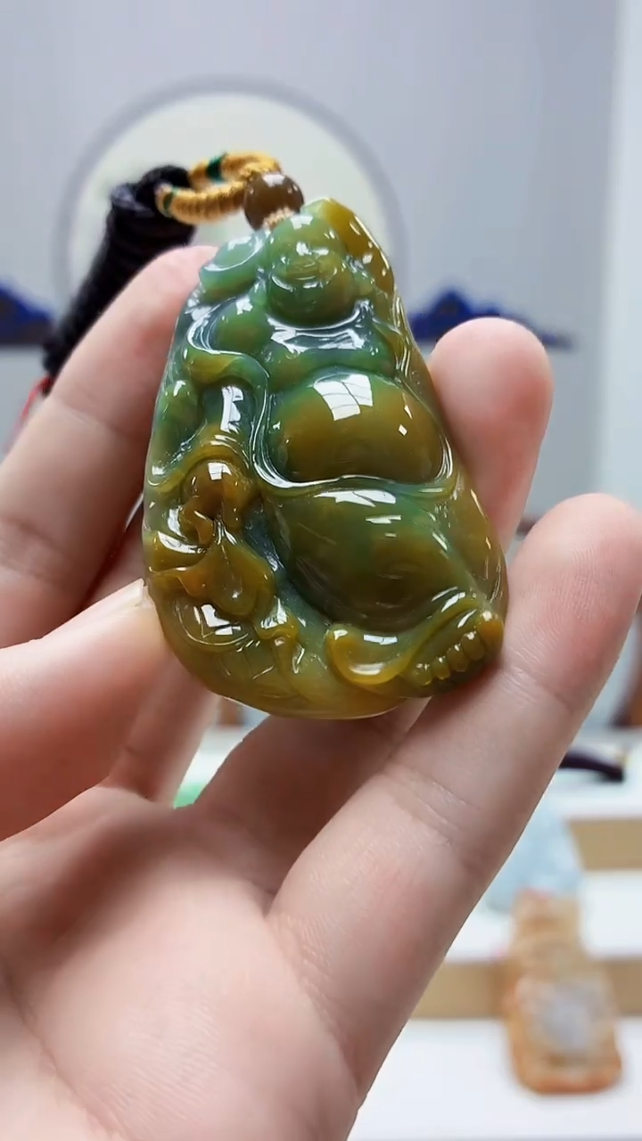 未镶嵌定制翡翠4852bb-毛货挂件71