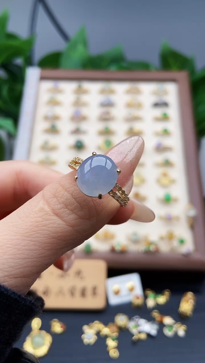 银S925镶嵌戒指翡翠12