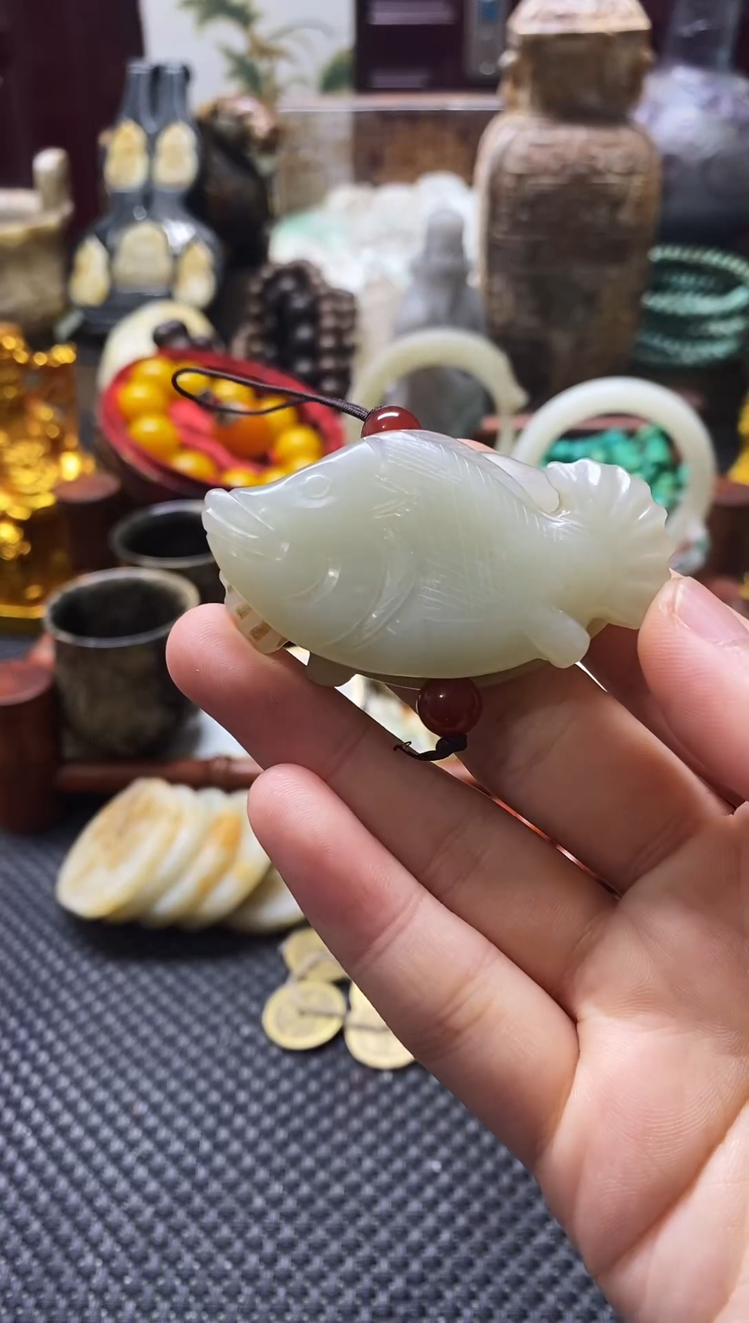 未镶嵌和田玉挂件鱼