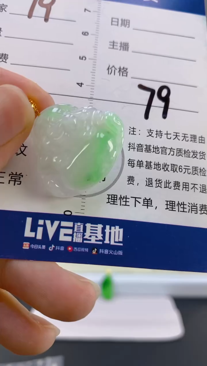 【闪购商品】翡翠颈饰18K金镶嵌天然A货翡翠