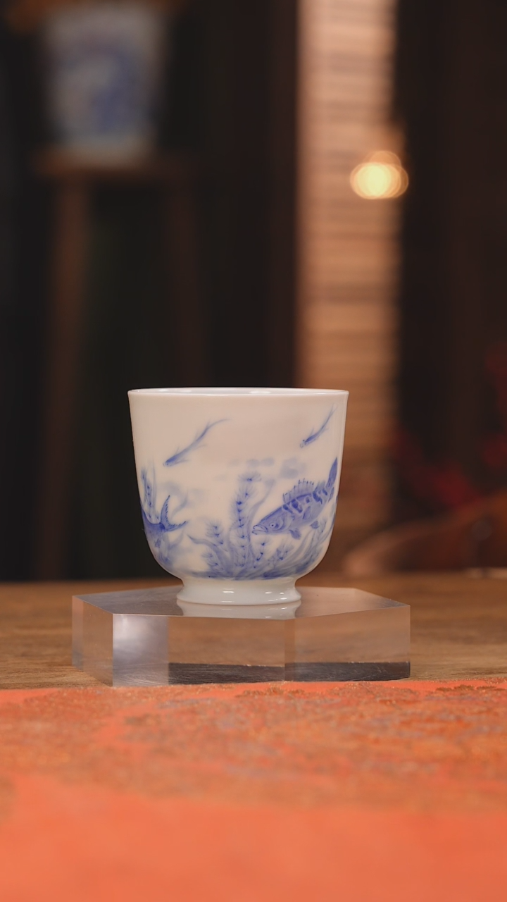 【闪购商品】杯赋春寻隐 鱼藻直口杯