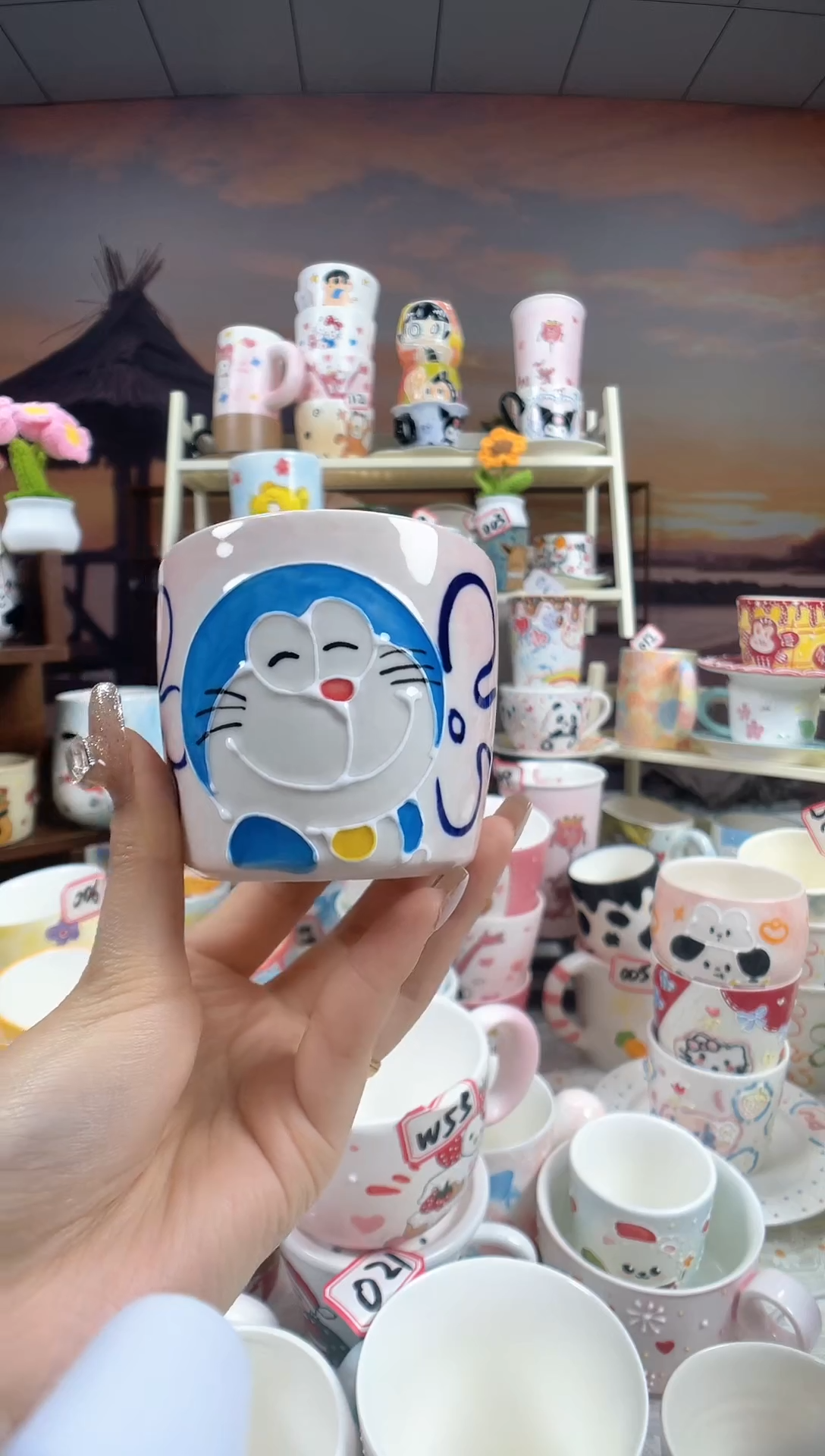 【闪购商品】景德镇手工手绘高温釉下彩陶瓷杯
