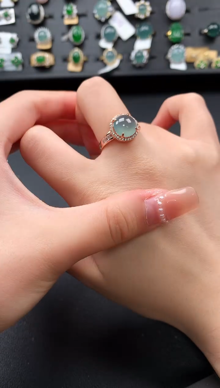 【闪购商品】翡翠戒指银S925镶嵌51241