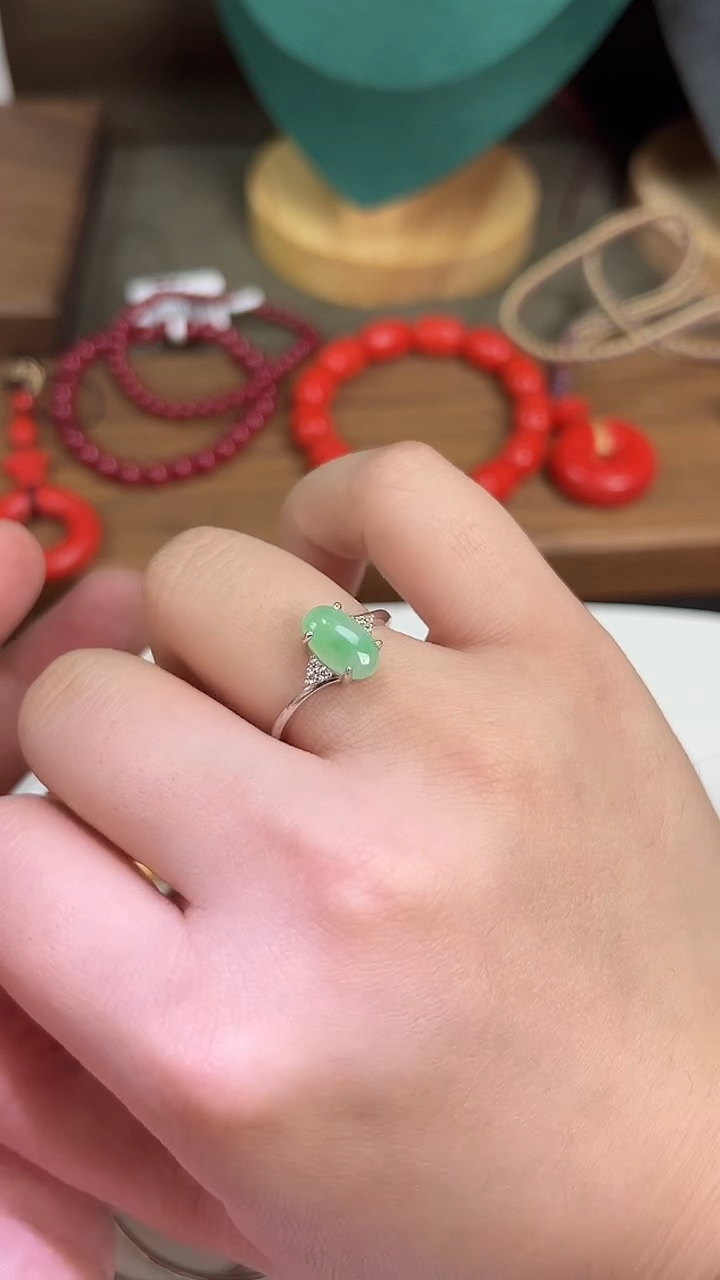 【闪购商品】翡翠戒指银S925镶嵌戒指