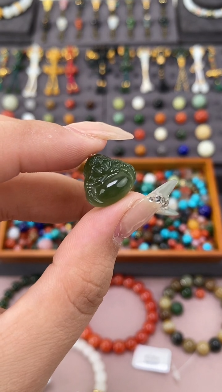 未镶嵌和田玉挂件碧玉佛公