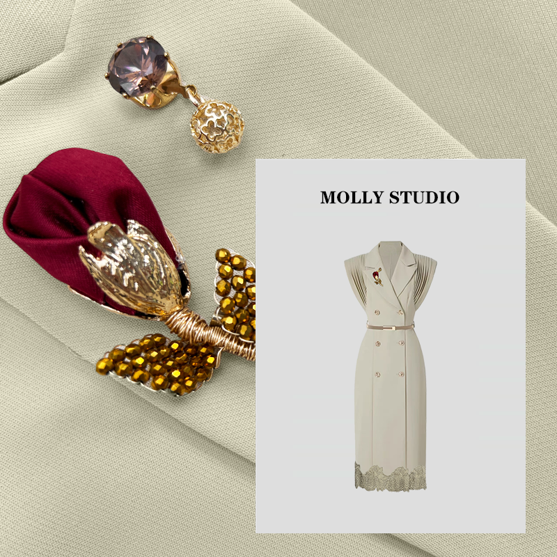 【蕾丝绮梦】Molly 百搭时尚高腰显瘦 连衣裙 M2025079