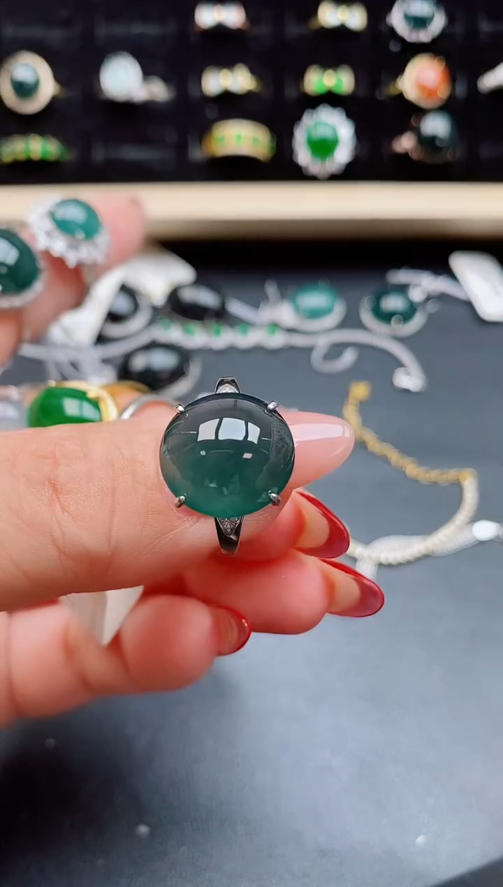 【闪购商品】翡翠戒指银S925镶嵌12112121