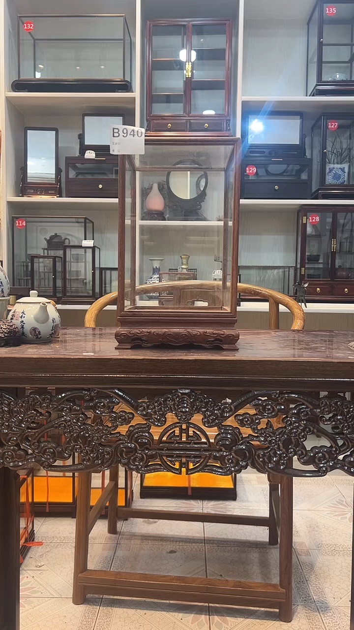 红酸枝木类木头款財**進940玻璃罩