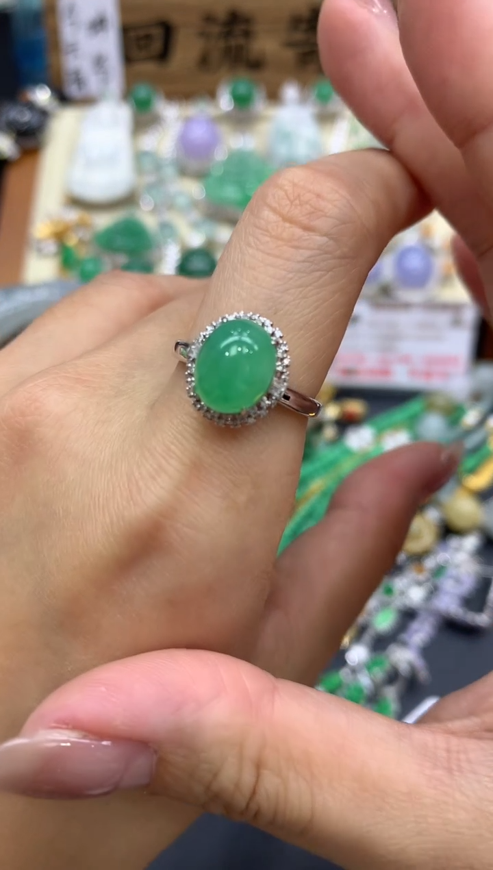 【闪购商品】翡翠戒指18K金镶嵌394-中国好珍宝