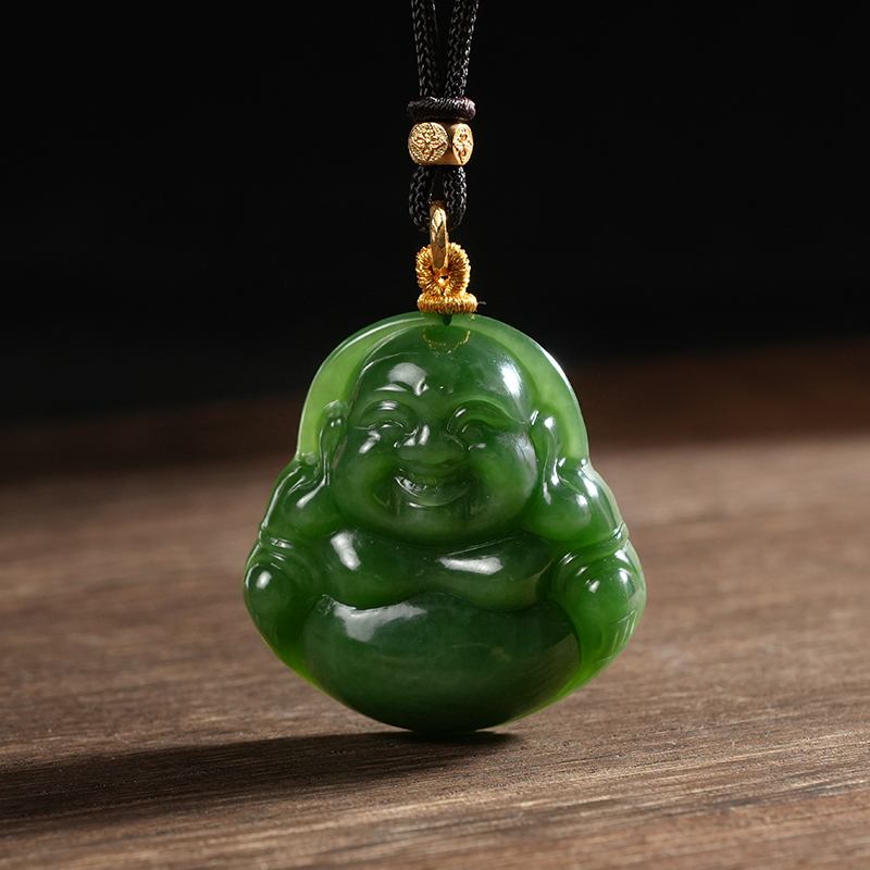 【老掌柜】天然和田玉/碧玉佛公吊坠/ B112618