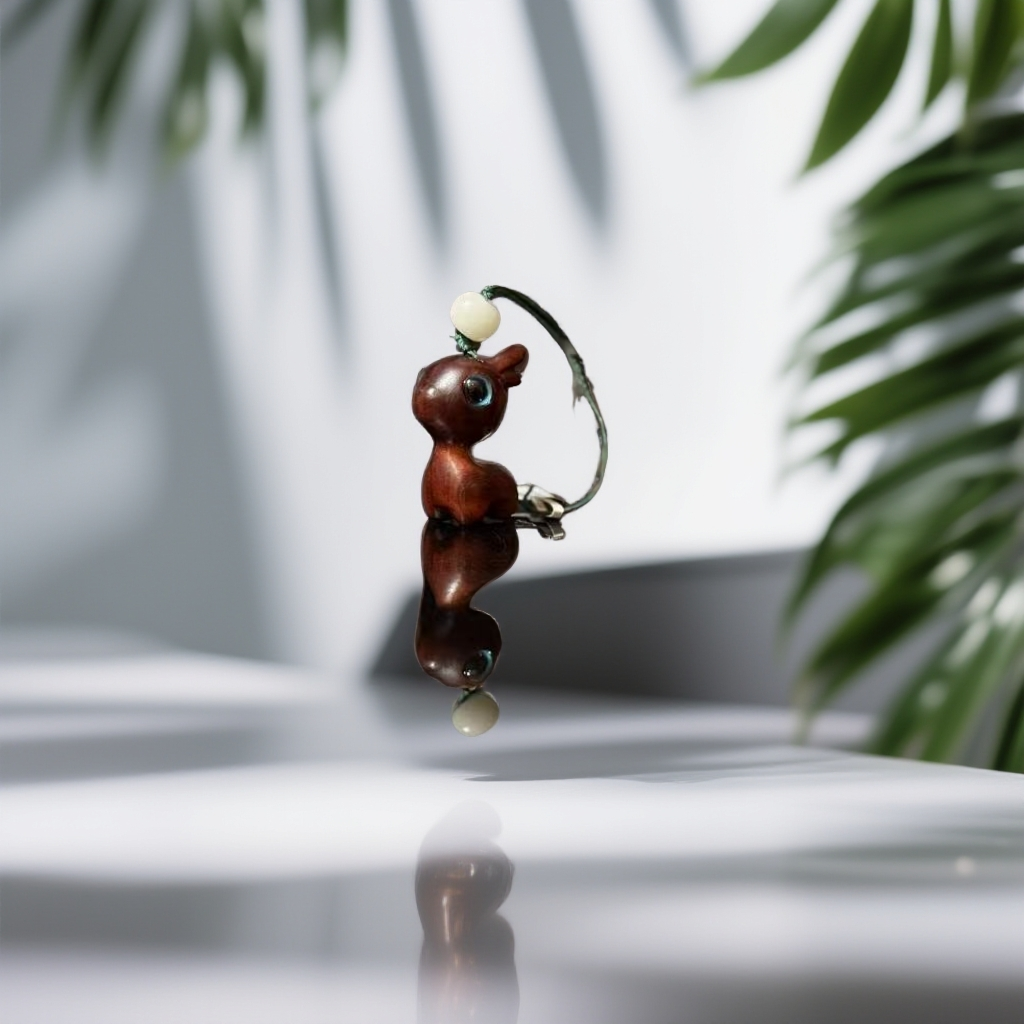 紫光檀一路相伴小鹿挂件273【无礼盒】