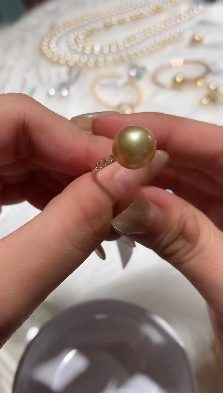 18K金镶嵌戒指海水珍珠A212|4980