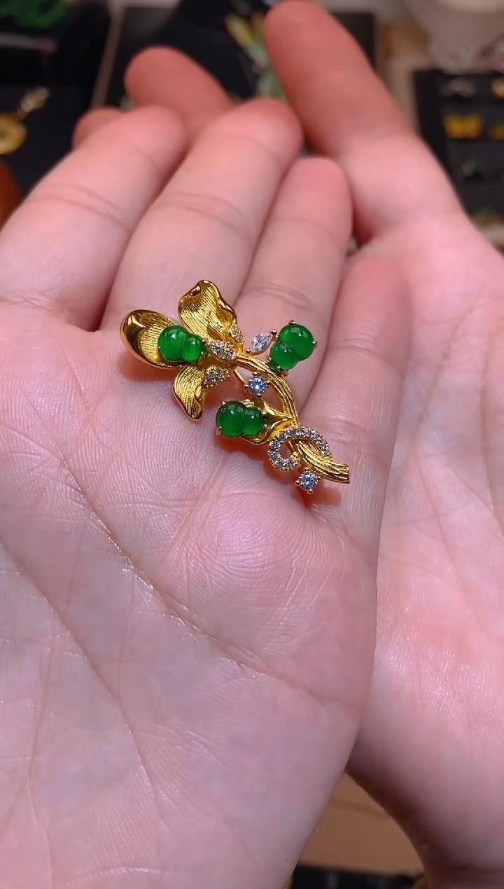 【闪购商品】翡翠吊坠(不含链)银S925镶嵌葫芦