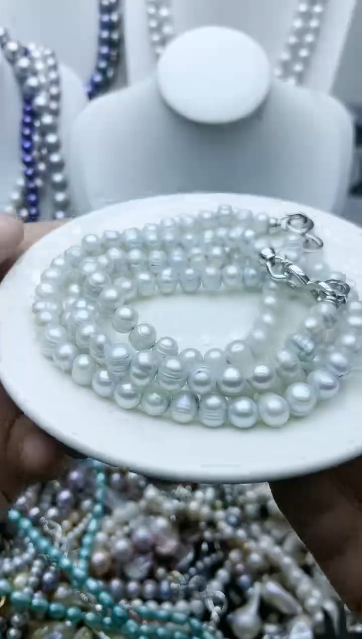 【闪购商品】淡水珍珠颈饰钛钢1