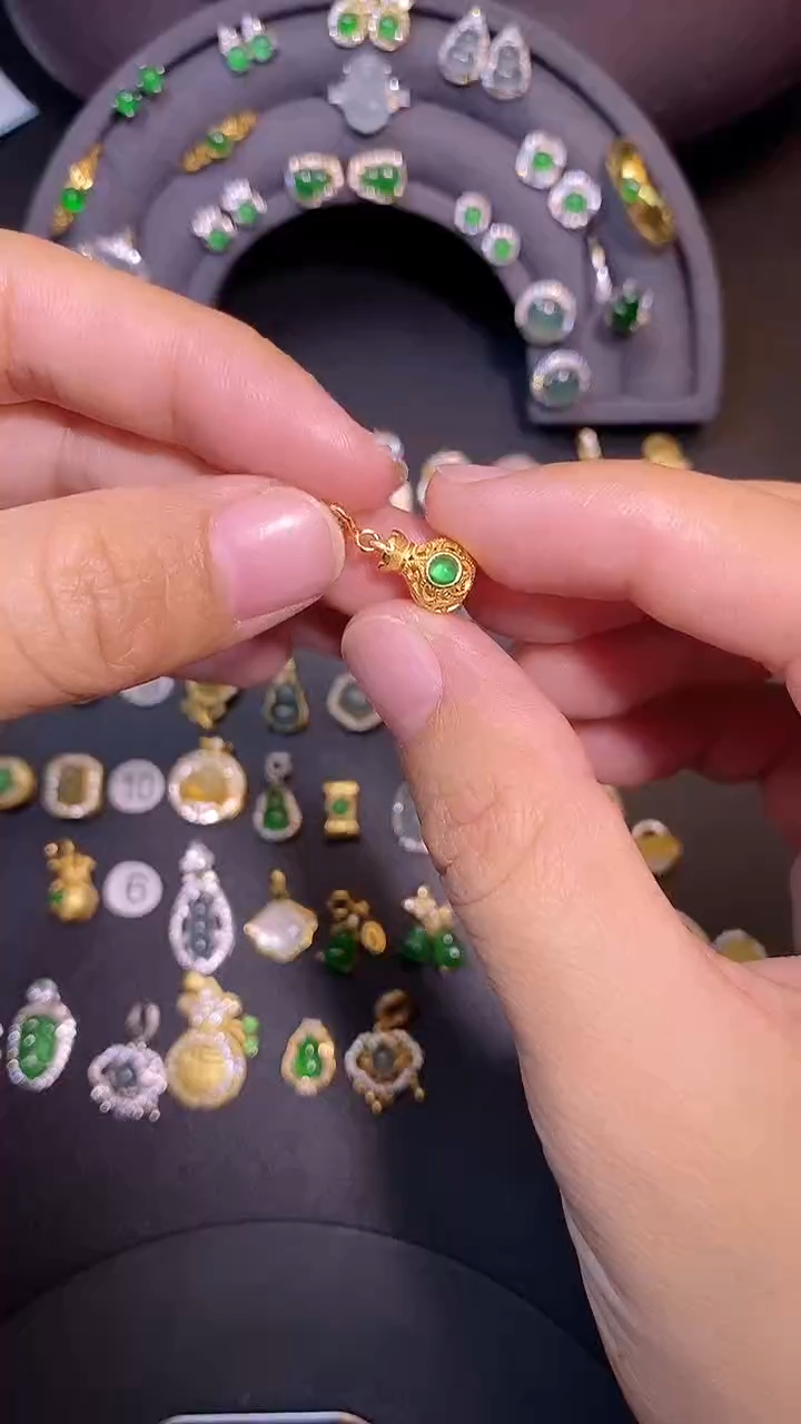 吊坠(不含链)银S925镶嵌翡翠1