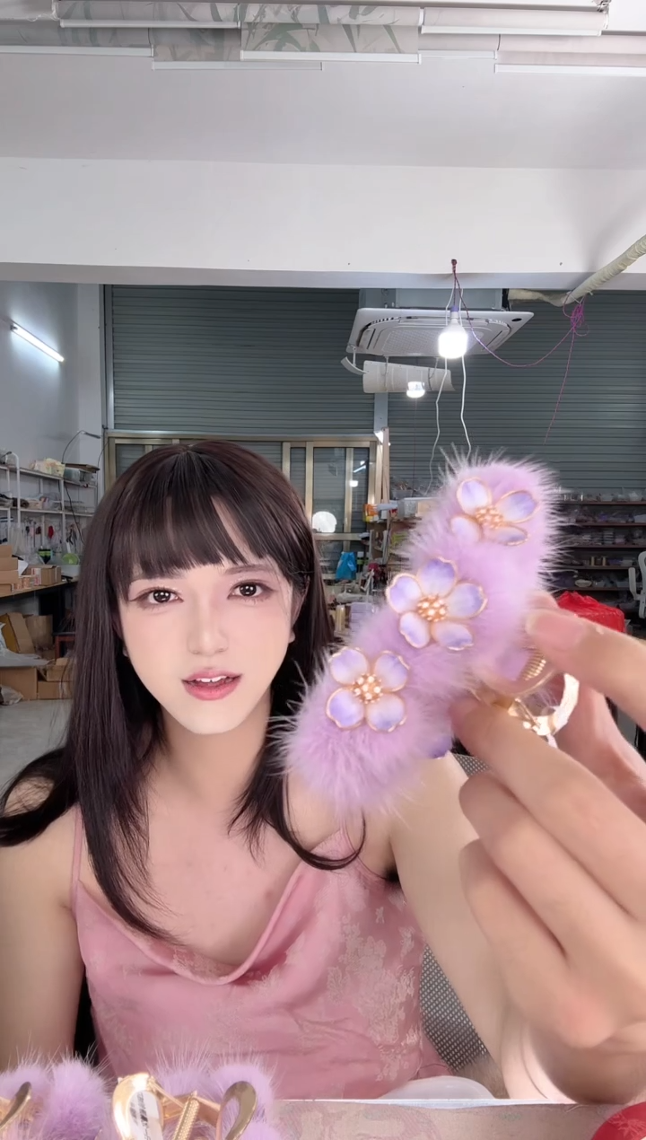 合金无 638 【金属抓夹】非遗绒花 抓夹