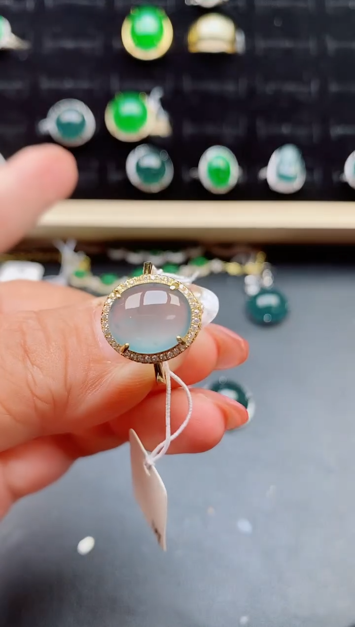 【闪购商品】翡翠戒指银S925镶嵌12112