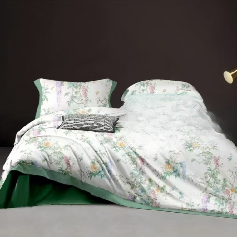 木槿韩燕：120支贡缎长绒棉全棉高端四件套亲肤轻奢时尚