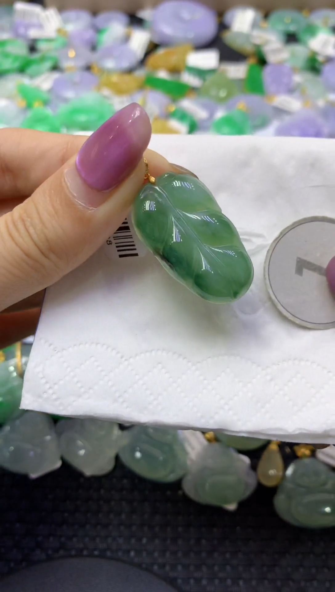 颈饰18K金镶嵌翡翠天然缅甸翡翠A货