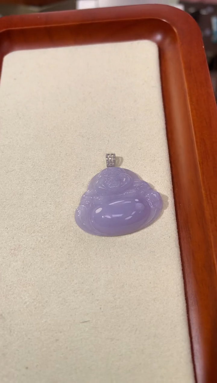 【闪购商品】翡翠颈饰18K金镶嵌天然缅甸a货翡翠