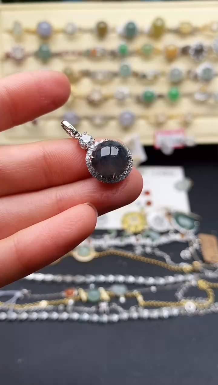 翡翠戒指银S925镶嵌444444444+10