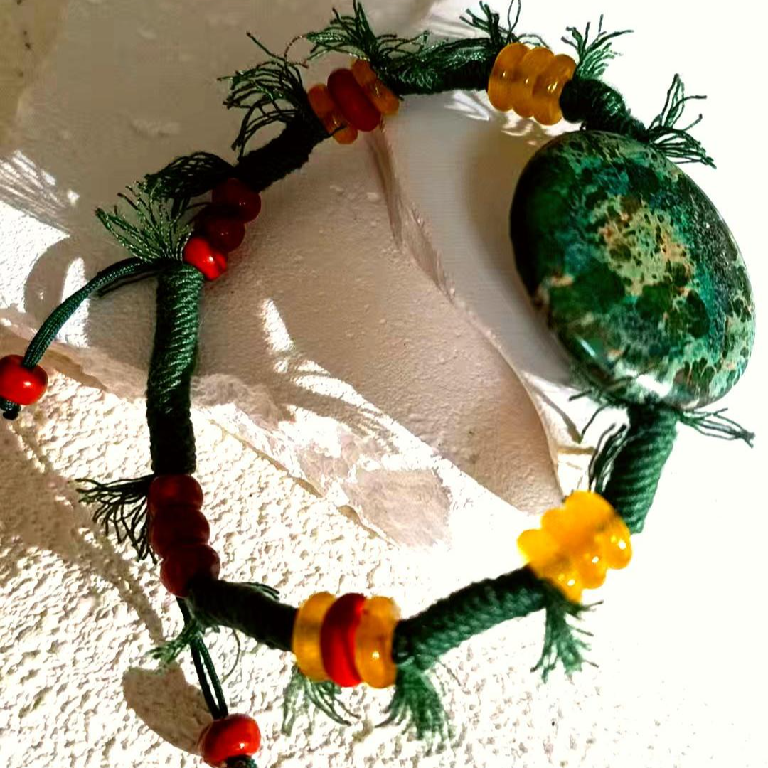 非金属布艺手链 手工手搓棉线编织原创设计手链古法复古