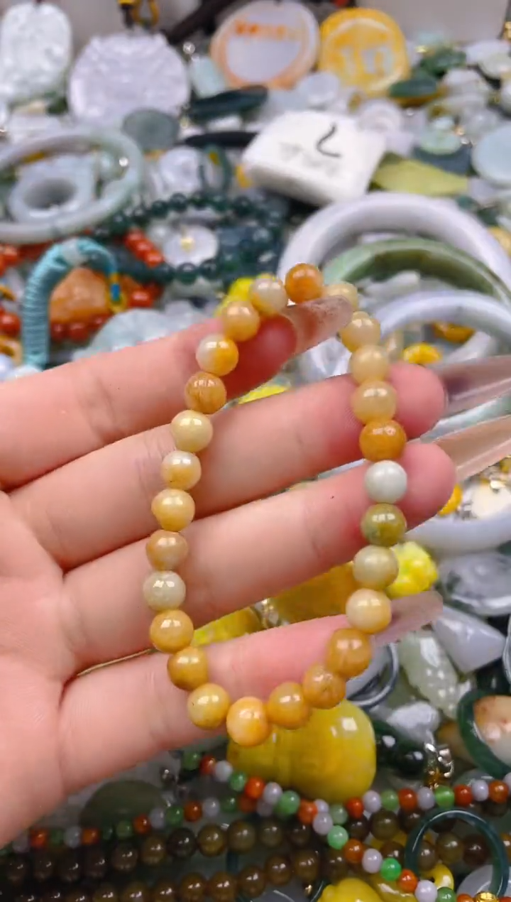 【闪购商品】翡翠颈饰未镶嵌7MM/P/翡翠A货一图一物