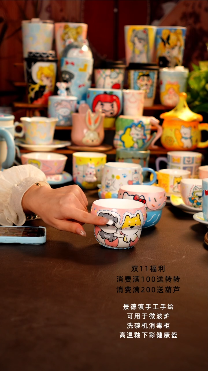景德镇全手工手绘杯杯