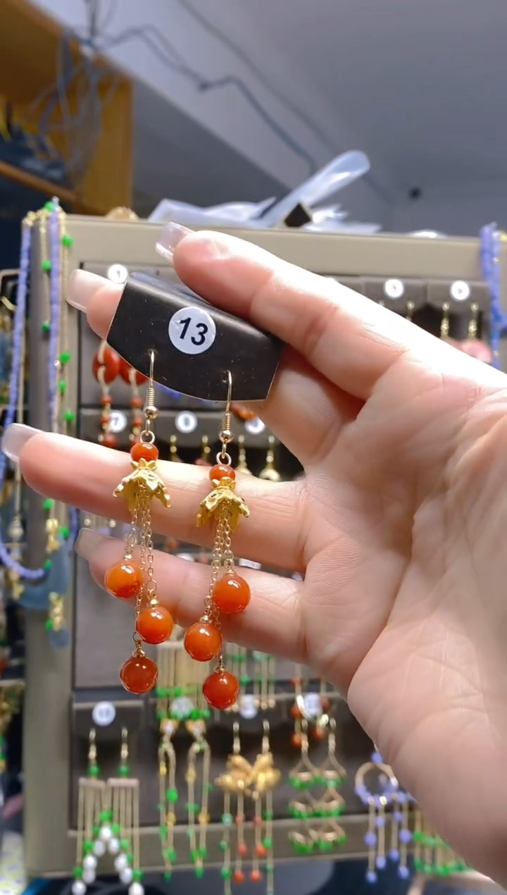 【闪购商品】翡翠耳饰合金397翡翠耳钩