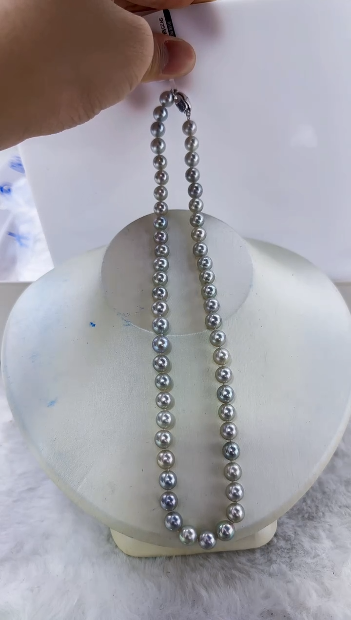未镶嵌海水珍珠DA海水灰珠串链 y509