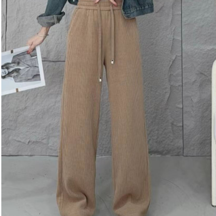 新款K1306卡其雪尼尔休闲裤8033