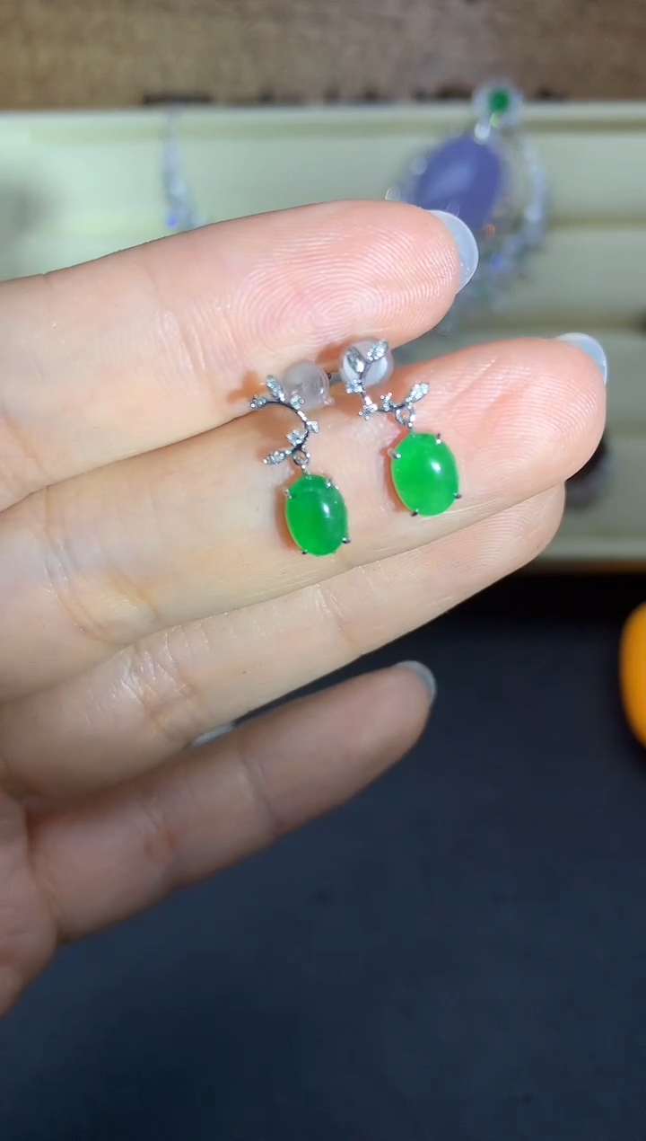 【闪购商品】翡翠耳饰18K金镶嵌192-中国好珍宝