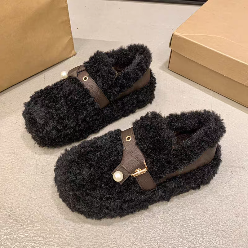 潮流风休闲风纯色冬季韩版棉鞋棉靴/毛靴