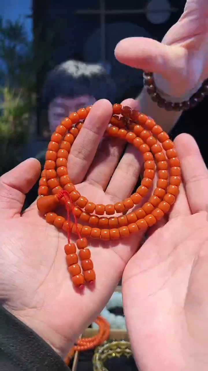【闪购商品】南红玛瑙手串未镶嵌8左右柿子黄多圈108
