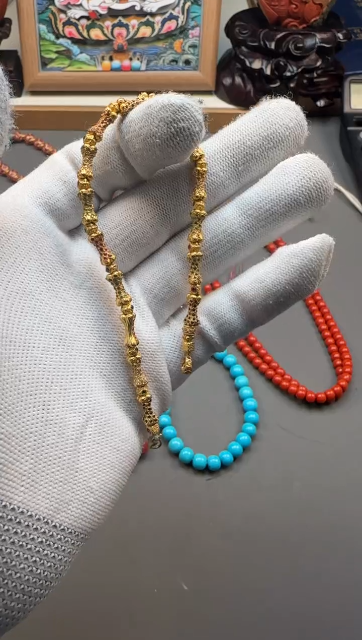 【闪购商品】绿松石配饰配饰18K金镶嵌配饰配饰