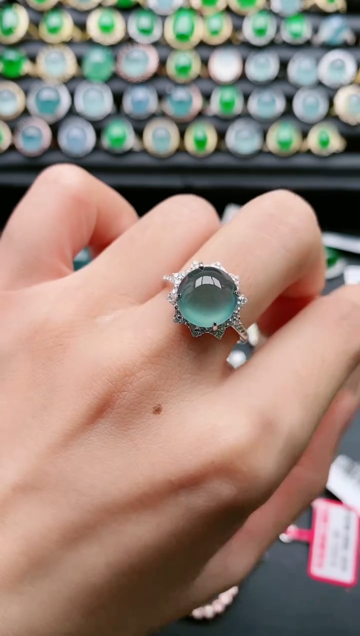 【闪购商品】翡翠戒指银S925镶嵌11111