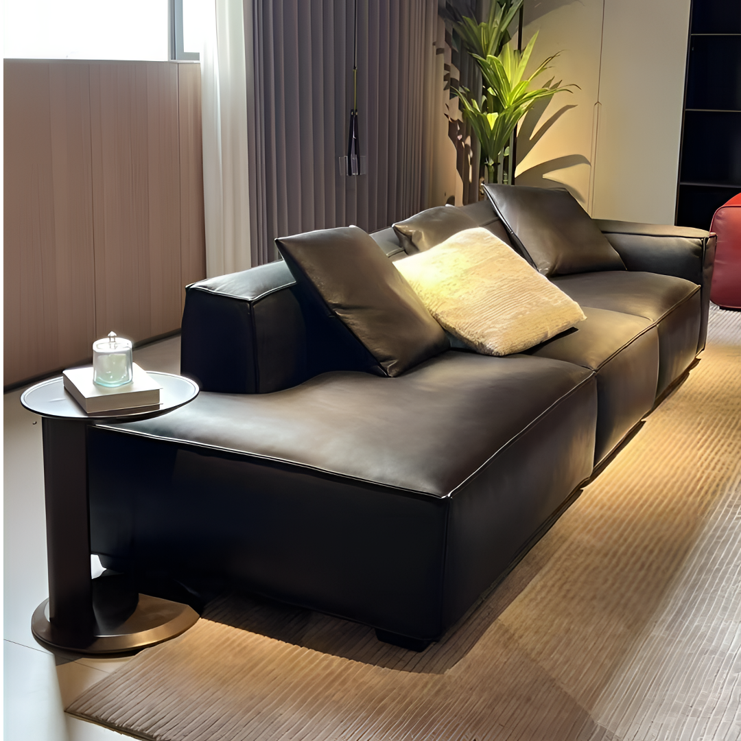 树画家意式极简奶油风单扶手豆腐块沙发直排网红家用一字型沙发