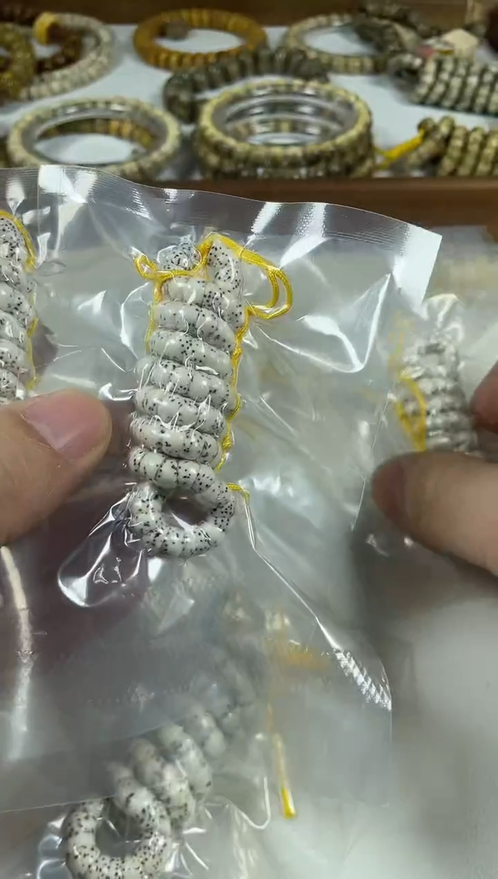 手串星月菩提原生态无脱脂原白直切大肠6mm