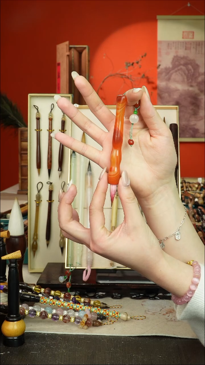 320号闪孤品高货毛笔链接 清水试笔 蘸墨不退